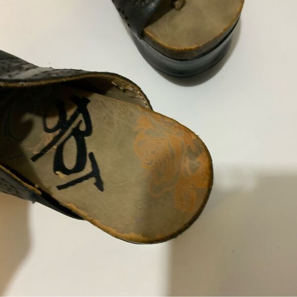 Obot Leather black  Wedge Sandals size 7 M - Picture 5 of 9